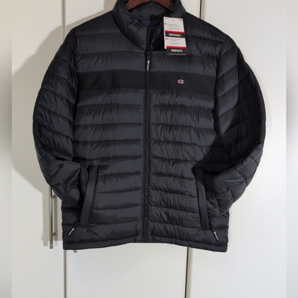 Champion Mens Navy Blue  Puffer Jacket Size S - Picture 2 of 15